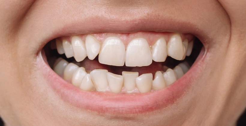 Crooked front teeth Before