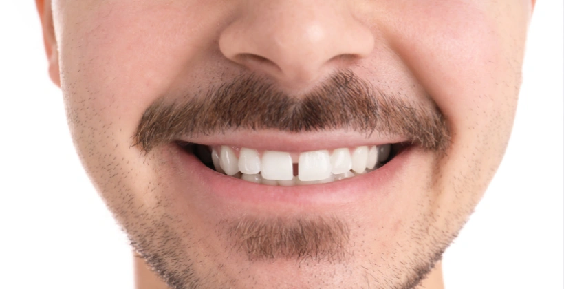 Gaps and uneven teeth Before